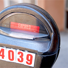 A black parking meter.